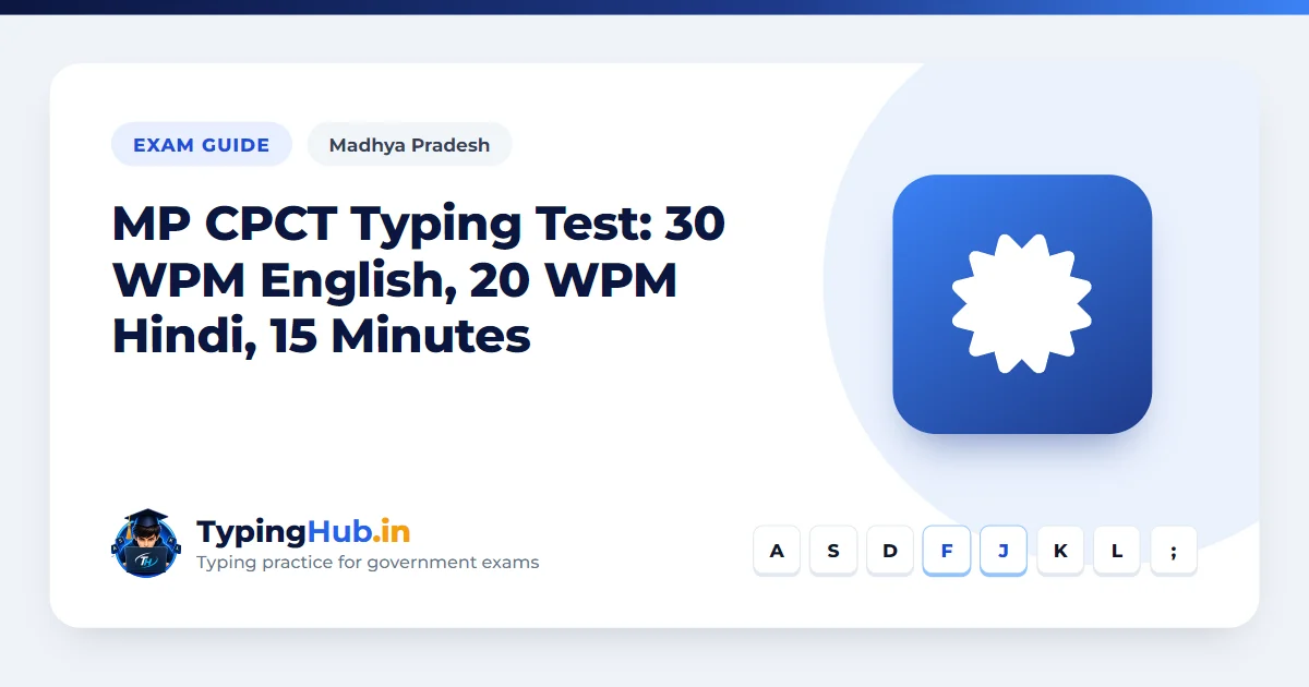 MP CPCT Typing Test: 30 WPM English, 20 WPM Hindi, 15 Minutes Each — Scorecard, Layouts and a Practice Plan